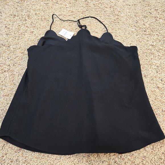 J Crew Black Tank Blouse Women's Size 10 Adjustable Strap NWT - Picture 4 of 8